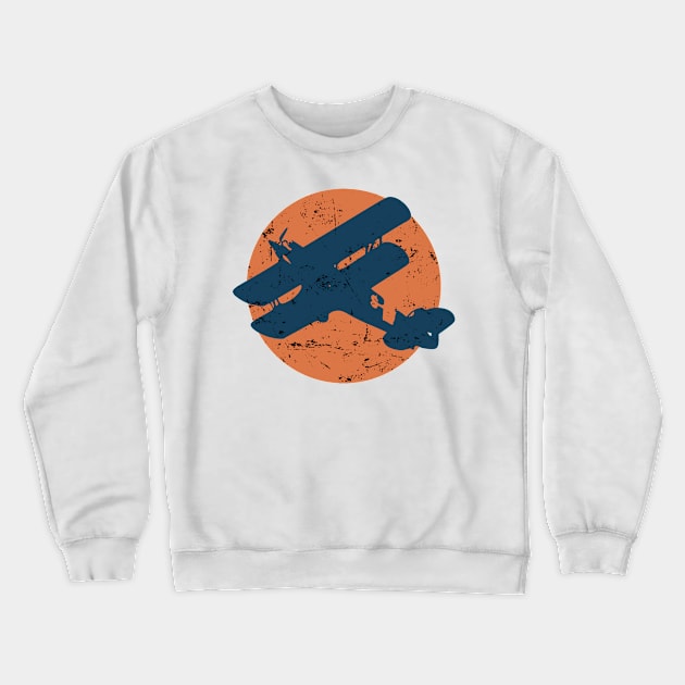 vintage minimalist plane silhouette Crewneck Sweatshirt by opooqodesign